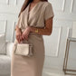 🌈Summer Products-❤️V-Neck Short Sleeve Short Dress with Cinched Waist