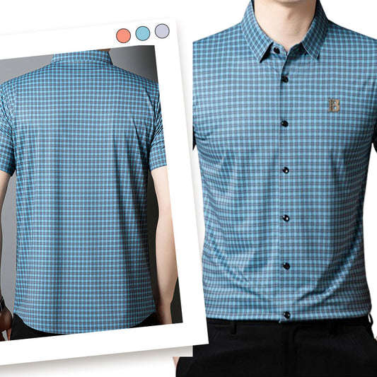🌈2025 New-👍Men's Casual Plaid Short Sleeve Shirt