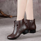 Women's Side Zipper Mid Chunky Heel Ankle Boots