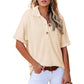 🌈New Product- Women's Lapel Loose Short Sleeve Top🩷