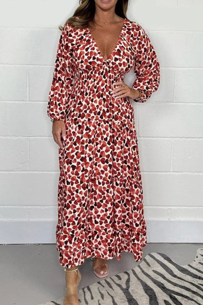 🎁Limited time 50% OFF⏳✨️Women Printed Sexy Deep V-neck Dress