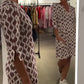 Women's Causal V-Neck Print A-Line Dress