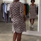 Women's Causal V-Neck Print A-Line Dress