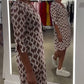 Women's Causal V-Neck Print A-Line Dress