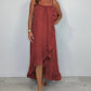Women's Spaghetti Strap Dress with Asymmetrical Hem