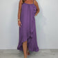 Women's Spaghetti Strap Dress with Asymmetrical Hem