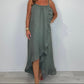 Women's Spaghetti Strap Dress with Asymmetrical Hem