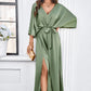 ❤️Early Bird Autumn-❤️Women's Elegant Split Solid Color V-Neck Dresses
