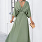 ❤️Early Bird Autumn-❤️Women's Elegant Split Solid Color V-Neck Dresses