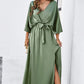 ❤️Early Bird Autumn-❤️Women's Elegant Split Solid Color V-Neck Dresses