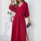 ❤️Early Bird Autumn-❤️Women's Elegant Split Solid Color V-Neck Dresses