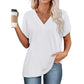 Women's V-Neck Dolman Sleeve Short-Sleeve Top