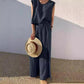 Sleeveless Top Wide Leg Pants 2-Piece Set