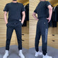 🍃Men's High Stretch Short Sleeve Top & Jogging Pants 2-Piece Set