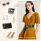 Women's V-Neck Ruffle Asymmetrical Dress