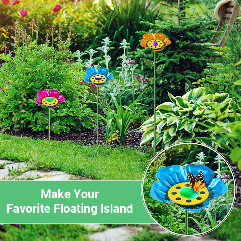 Bee and Butterfly Water Feeder with Flower Design