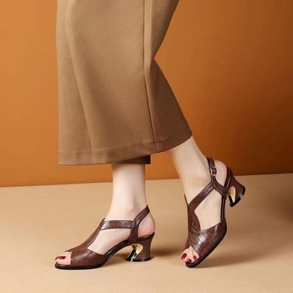 Women's Fashion Peep Toe Chunky Heel Sandals