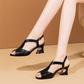 Women's Fashion Peep Toe Chunky Heel Sandals