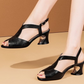 Women's Fashion Peep Toe Chunky Heel Sandals