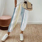 💕What should I wear tomorrow?💕Striped linen cotton trousers for women