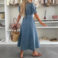 👗Women's Denim Button-Down Shirt Dress
