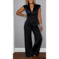 Women's Elegant V-Neck Top & Pants Set
