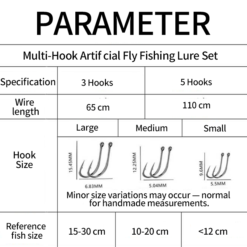 Multi-Hook Artificial Fly Fishing Lure Set