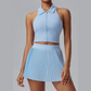 Women’s Active Zip-Front Tank & Skirt Set