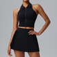 Women’s Active Zip-Front Tank & Skirt Set