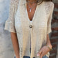 Women’s Solid One Button Knitted Top