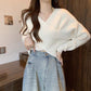 💖LAST DAY PROMOTION - 50%OFF 💖 Chic V-Neck Long Sleeve Wrap Front Sweater