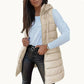 🔥HOT SALE 50% OFF🎁Women’s Zip-Up Long Puffer Vest👗 | Solid Color | Sleeveless | Hooded | Winter Wear 💕