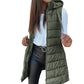 🔥HOT SALE 50% OFF🎁Women’s Zip-Up Long Puffer Vest👗 | Solid Color | Sleeveless | Hooded | Winter Wear 💕