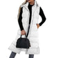 🔥HOT SALE 50% OFF🔥Women's Long Puffer Vest | Quilted Hood & Button Closure❄️