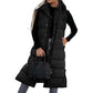 🔥HOT SALE 50% OFF🔥Women's Long Puffer Vest | Quilted Hood & Button Closure❄️