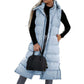 🔥HOT SALE 50% OFF🔥Women's Long Puffer Vest | Quilted Hood & Button Closure❄️