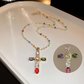 💜Super Sale - 55%OFF 💜Colorful Rhinestone Cross Pendant Necklaces