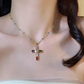 💜Super Sale - 55%OFF 💜Colorful Rhinestone Cross Pendant Necklaces