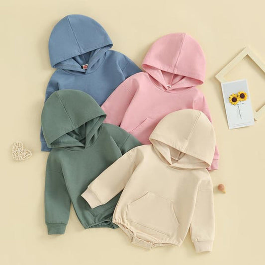 Baby Hoodie Romper with Front Pocket