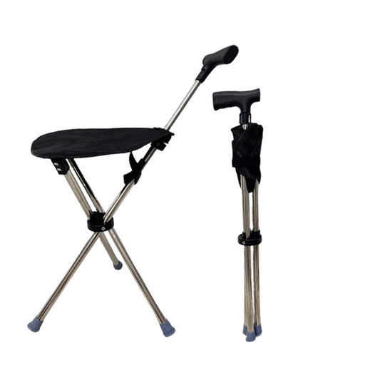 2-in-1 Foldable Cane With Chair
