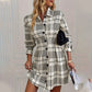 👗Women’s Graceful Plaid A-Line Shirt Dress