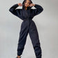 Comfortable Solid Color Women's Hooded Jumpsuit