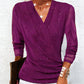 🎅Christmas Sale-50% Off💎Women's Sparkle Crossover V-Neck Long Sleeve Top