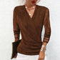 🎅Christmas Sale-50% Off💎Women's Sparkle Crossover V-Neck Long Sleeve Top