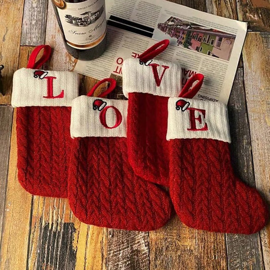 🎅Christmas Gift Idea ￡9.99!!🎁Personalized Initial Knitted Christmas Stocking