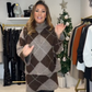 Women's Diamond Pattern Knit Sweater & Skirt 2-Piece Set