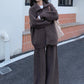 Women's Relaxed Fit High-Neck Sweater Lounge Set