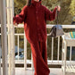 Women's Relaxed Fit High-Neck Sweater Lounge Set