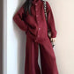 Women's Relaxed Fit High-Neck Sweater Lounge Set