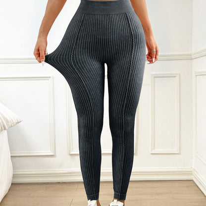 Ribbed High-Waist Scrunch Butt Leggings